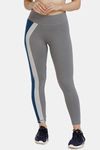Zelocity Mid Rise High Quality Stretch Leggings - Grey Blue — thumbnail 1